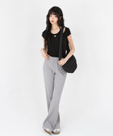 LAYERED STRAP HALF T-SHIRT [4color]