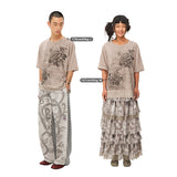 ニットノイジーホットダイヤモンドフローラル半袖Tシャツ