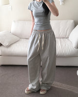 [Unisex/Summer Pants] レブリネンストライプ バンディングパンツ (4 colors)
