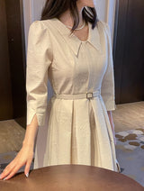 24FW★ レベジャガードカラープリーツワンピース(ベルトセット)