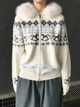 Merrygo Nordic Knit Fur Hoodie (2c)
