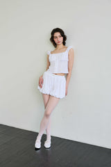  CUDDLY BALLOON SKIRT PANTS / WHITE