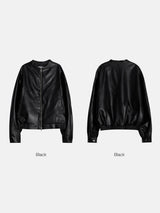 El Collarless Leather Jacket