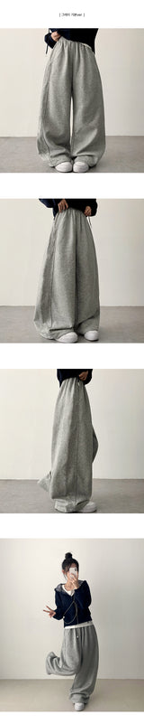 [short, basic, long choice*] high banding side incision コットンワイドパンツ
