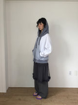 Block Cutout Hoodie Zip-Up