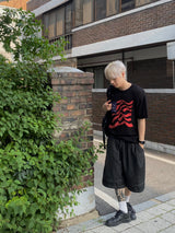 Layered Stitched Bermuda Pants