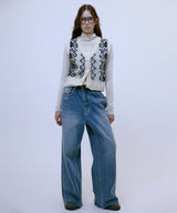 Nordic Knit Button Vest (IVORY)
