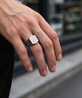 NR-304 Square Stud Signet Ring