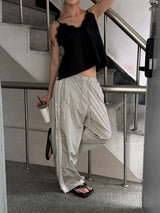 Lace track wide pants(2color)