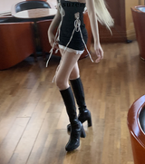 Scott Leather Platform Long Boots (2color)