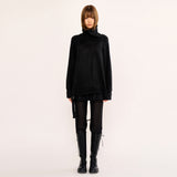 Hairy Zipslit Pullover - Black