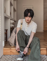 コイズヘンリーネックリンクル半袖Tシャツ