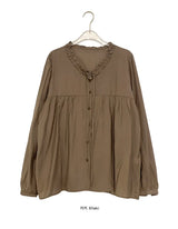 26FW★ [BAONHAUS] Muon Shirring Ribbon Blouse