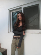 v neck slim t