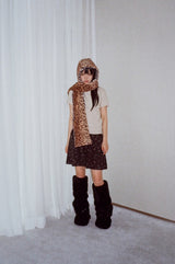 Leopard reversible hood muffler (brown)
