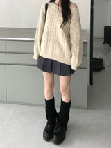 Melton loose fit knitwear (2 colors)