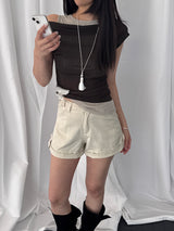 Ser Buckle-detail roll-up shorts