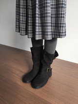 Velour suede buckle boots (2color)