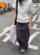 Neiro Cotton Dot Maxi Long Skirt