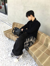 クロックレザートートクロスボディバッグ
