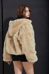 FUR ZIP-UP -BEIGE
