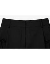 ルチアリボンピンタックワイドパンツ ブラック