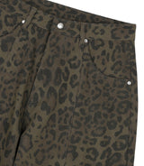Curved Leopard Pants - Khaki
