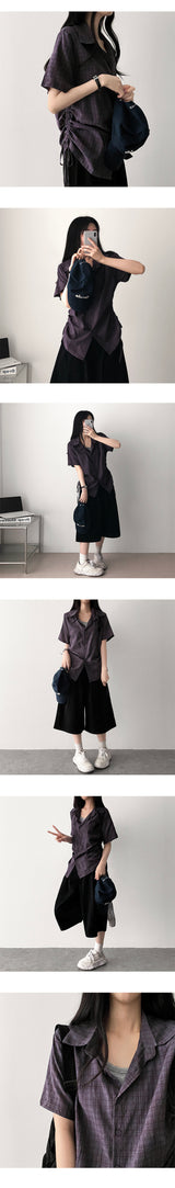 レトロウエストバンドピンタックコットンバミューダパンツ [short, basic selection]