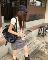 [ORIGINAL] Mori V-Neck Shirring Puff-Sleeve T-Shirt