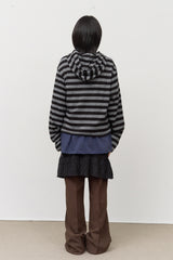 Ocean Striped Warmer Zip Hoodie