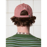 LOGO GINGHAM CHECK CAP / RED