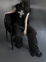metallic cross stud short sleeve (3color)