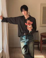 ビリーバーリネンチェックロングスリーブシャツ