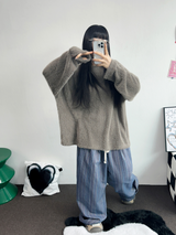 パッチ🤎ルーズガーリーオーバーニット🧸🤍🤎🖤4カラー
