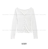 [U-BASIC] Etna slim button cardigan