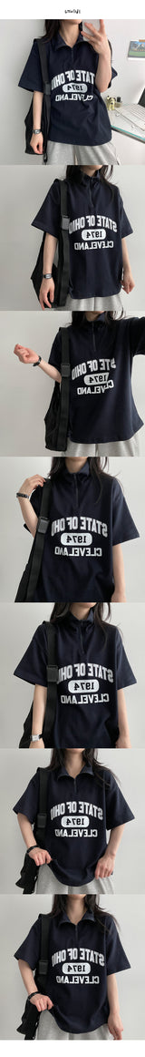 [H&L] モタノラックハーフジップT