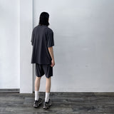 Draped Plissé Wide Shorts