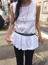 ベッキー フリル レイヤード スリーブレス ワンピース