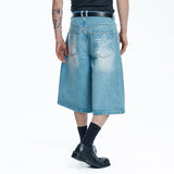 Star 8-part denim bermuda pants - LIGHT BLUE