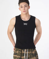 STREET LOGO EMBROIDERY TIGHT SLEEVELESS TANK TOP FOR UNISEX