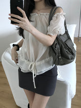 Powder Off-Shoulder Blouse (3 colors)