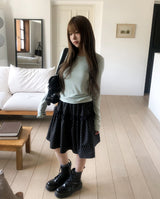 Pereu Dot Frill Midi Skirt