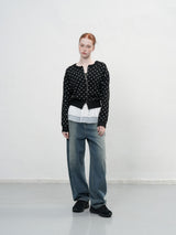 【即日発送】semi loose fit dot cardigan