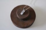 Pencil Black Hair Crystal Silver 925 Necklace handmade