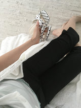 Dot Chrome Heel Mules
