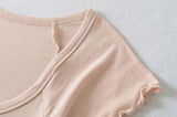 エヴァニア ボタン スリム Tシャツ