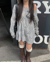 Strap leather long boots