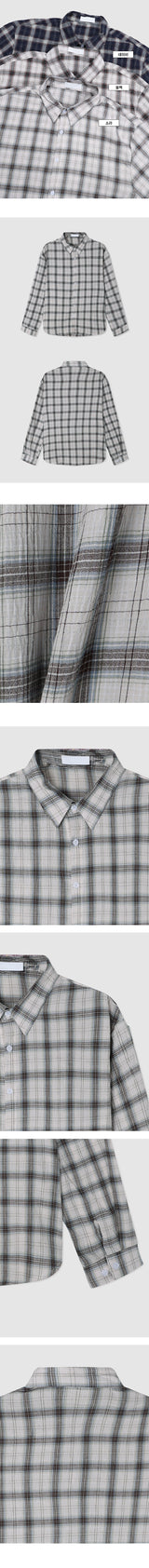 Cardi summer boxy fit linen checkered shirt shirt