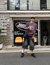 No.0821 BV プリンティングウォッシングハーフTシャツ