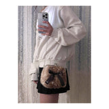 Medium fawn ribbon frame bag (handmade bag)